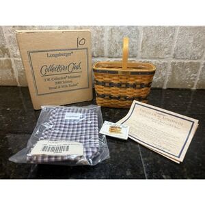 Longaberger JW Collection 2000 Mini Bread & Milk Basket Protector & Liner NEW
